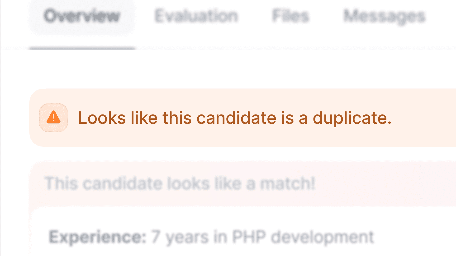 Spot duplicate candidates before screening
