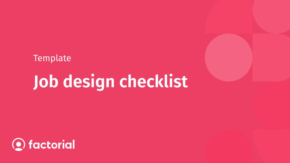 Job design checklist