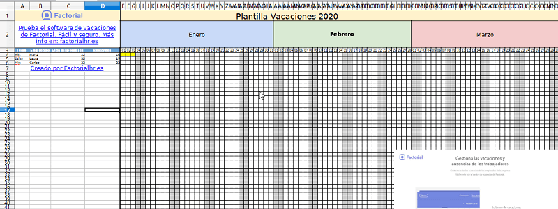 Gestión de vacaciones de empleados con Excel [Plantilla 