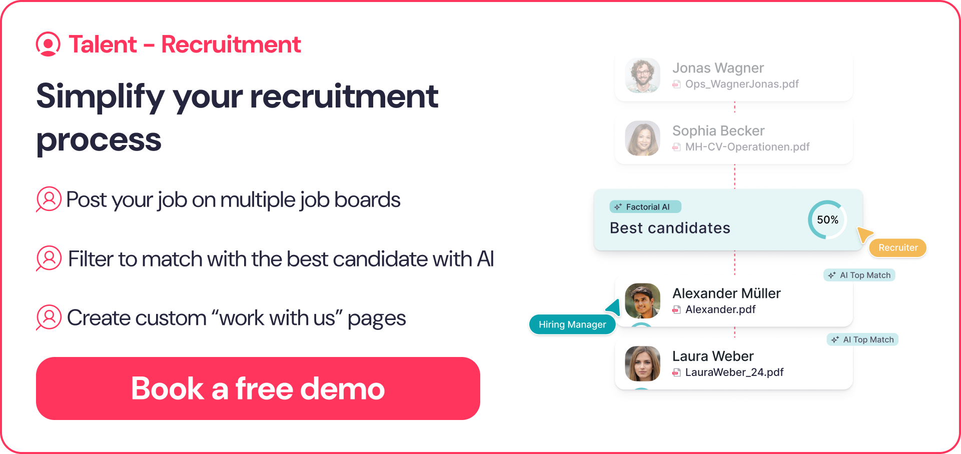 Factorial's ATS platform for recruitment