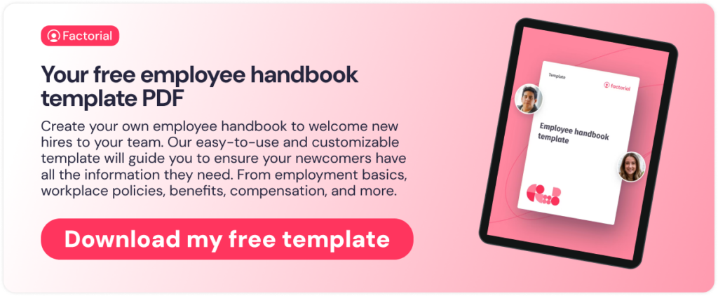 Free employee handbook template available to download