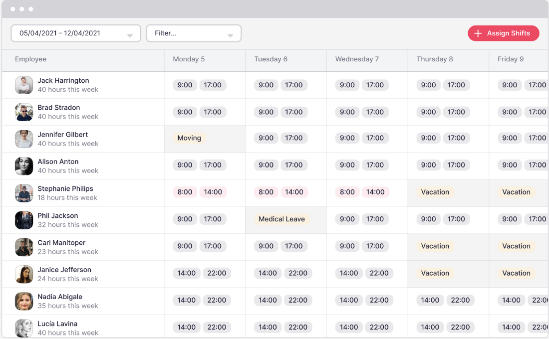 Shift management HR Software