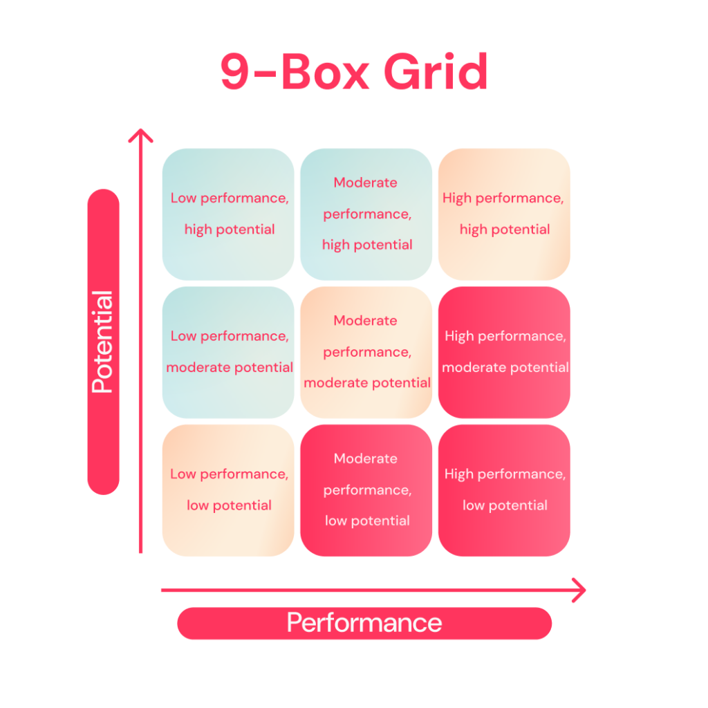 mckinsey 9 box talent matrix that assesses your team's potential and performance.