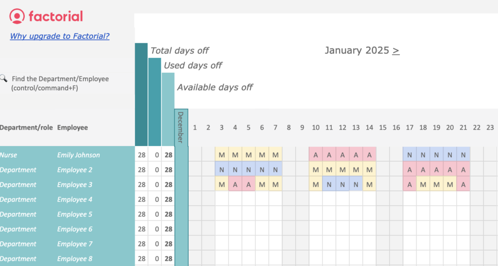 Get your free employee work schedule template to manage your staff more efficiently.