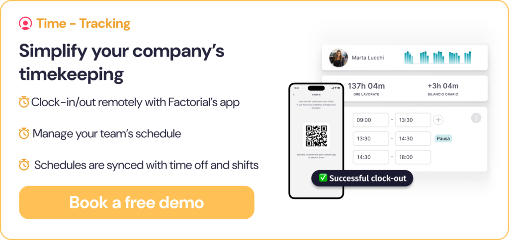 Track your employee clock ins with Factorial for accurate record keeping
