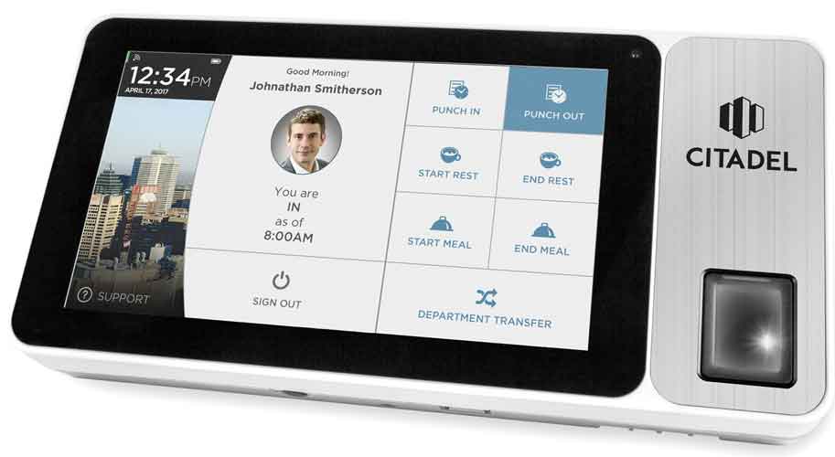 A dashboard in the Icon Time clock in system