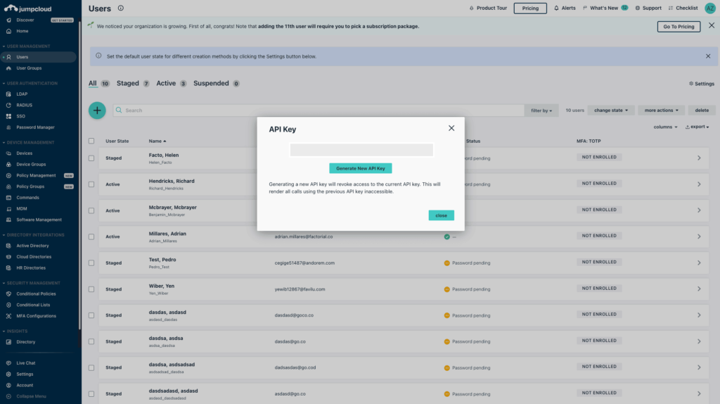 Factorial JumpCloud Integration: New Release - Factorial