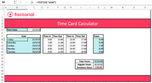 time card calculator template