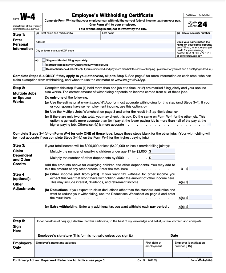 form w-4 page 1