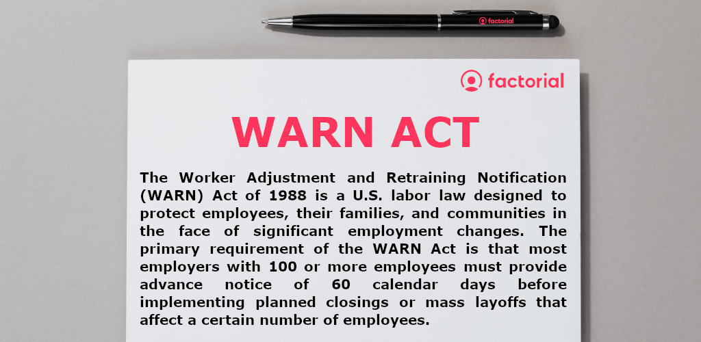 federal warn act notice law