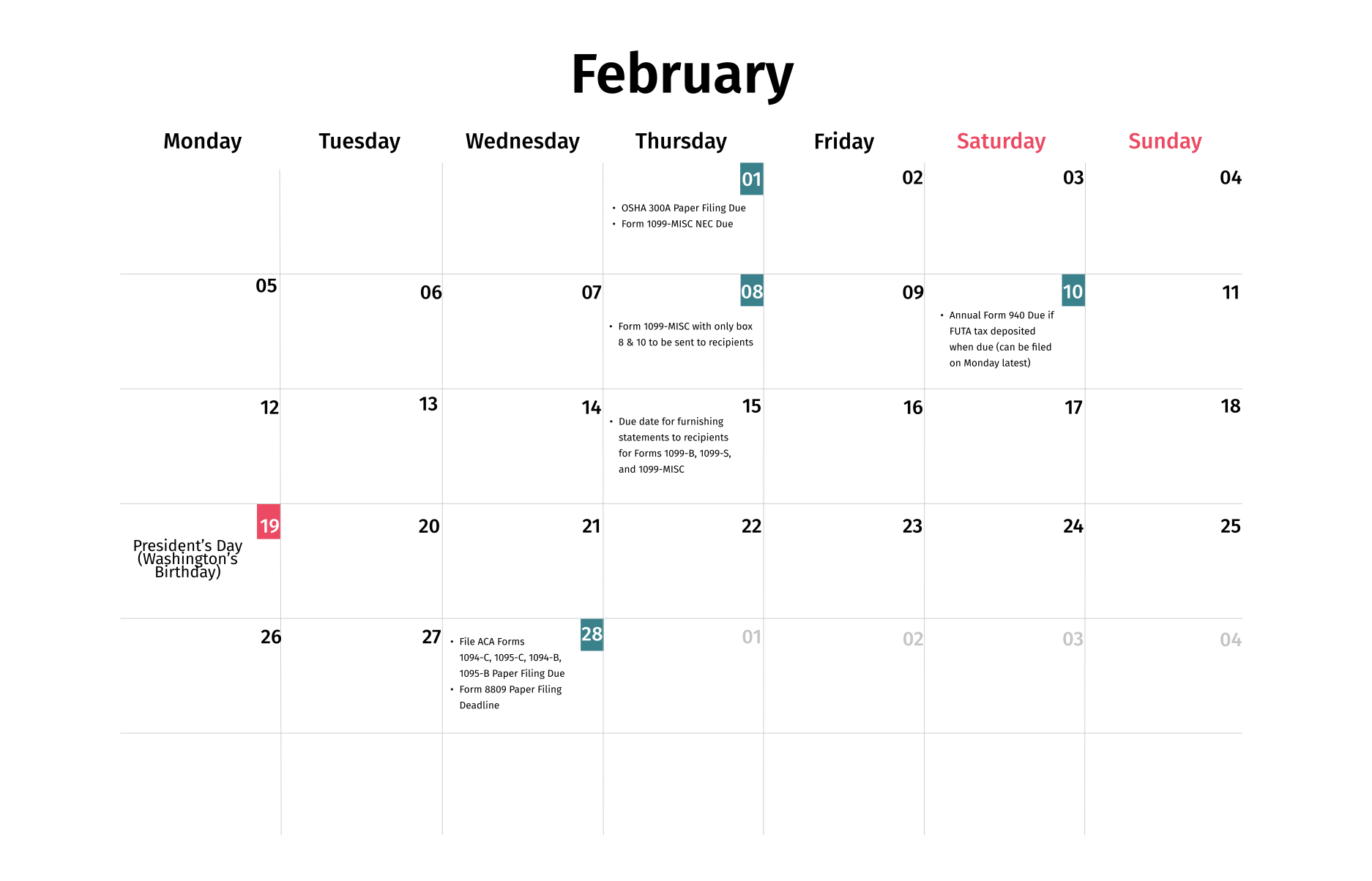 HR Calendar 2024 Compliance deadlines Factorial