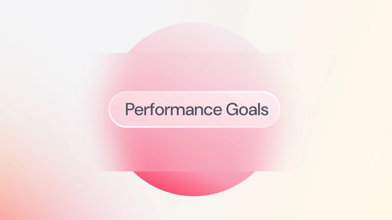 A factorial graphic with the label: Performance goals
