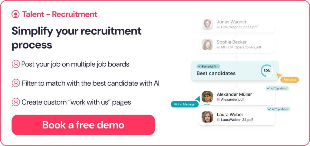Match with the best candidates faster and easier with Factorial's ATS