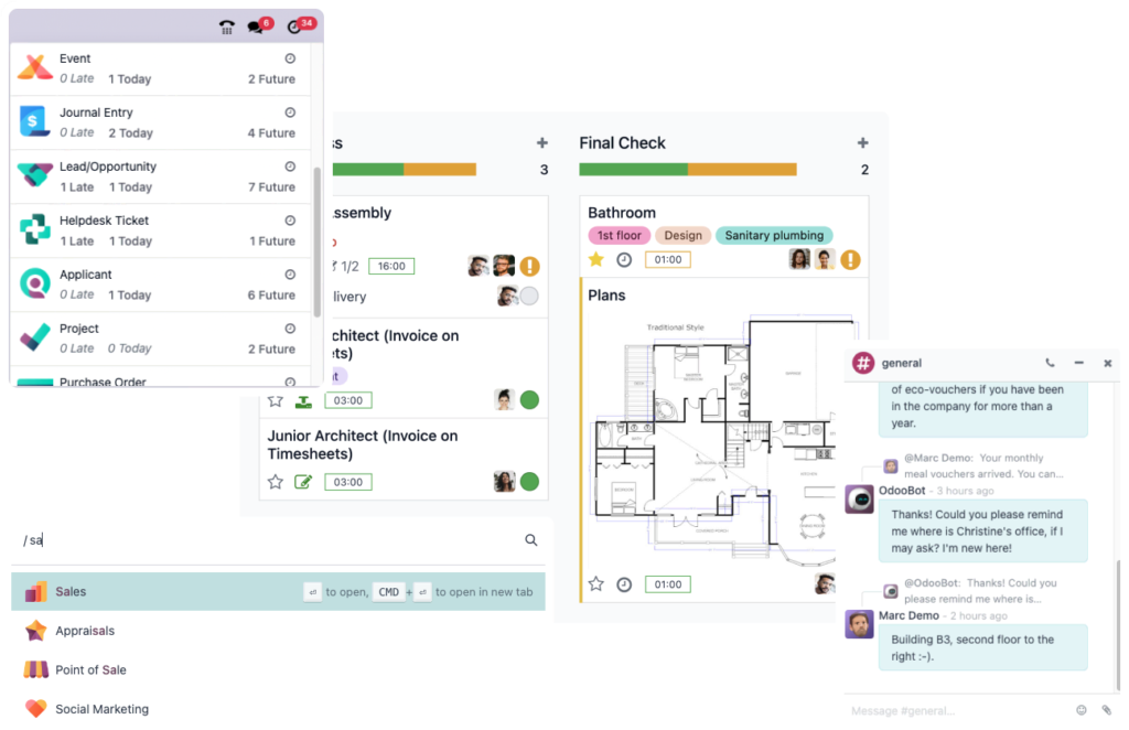 Odoo dashboard a top small business management software