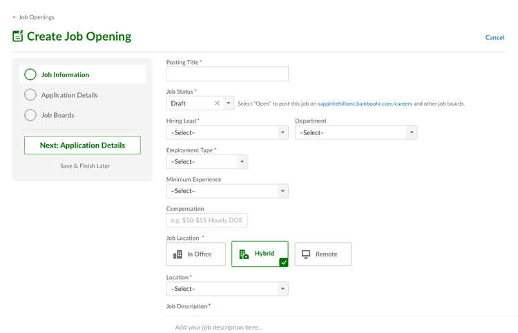 bamboohr hiring new job open