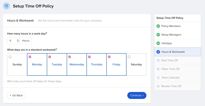 Screenshot of GoCo's leave management interface