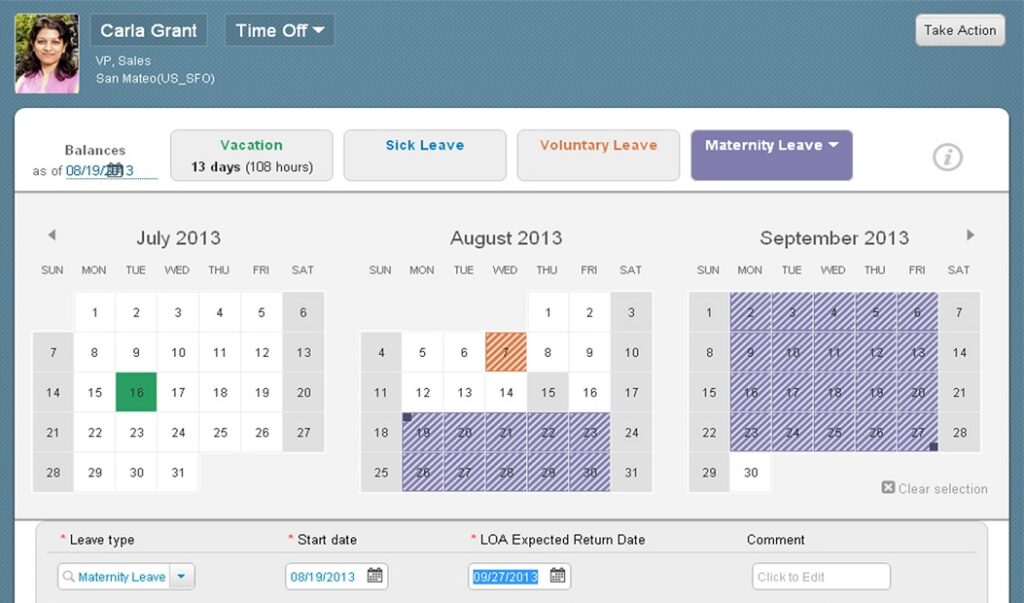 sap sucessfactors absences dashboard