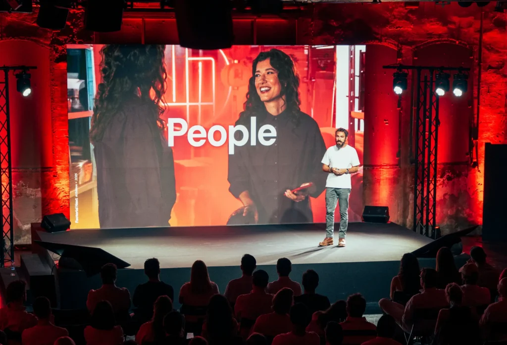Jordi Romero at Factorial's launch for One, their AI agent