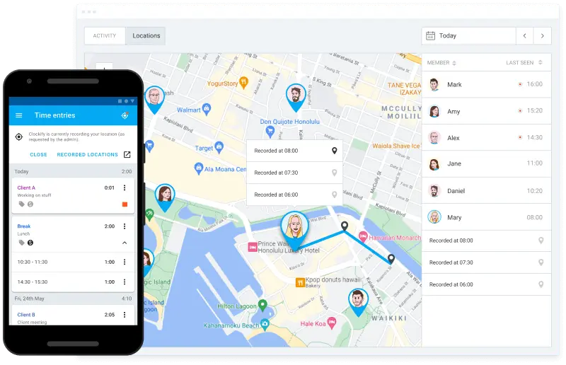 clockify gps time tracker