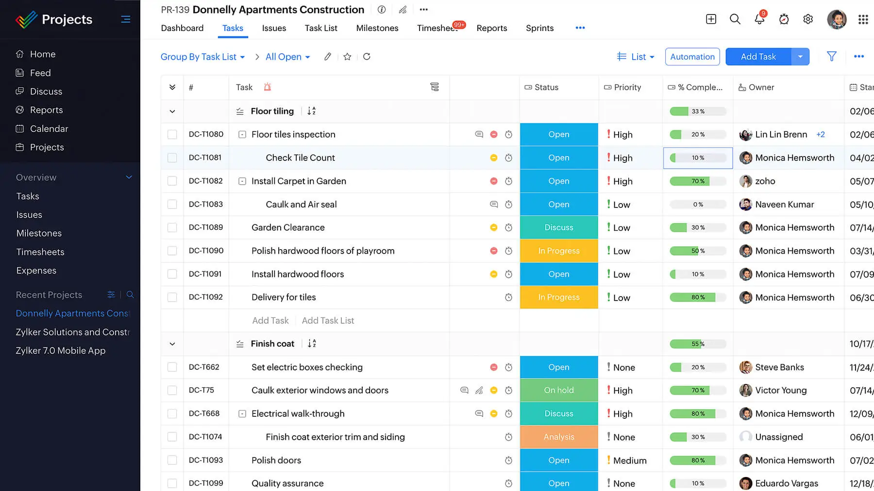 zoho project management