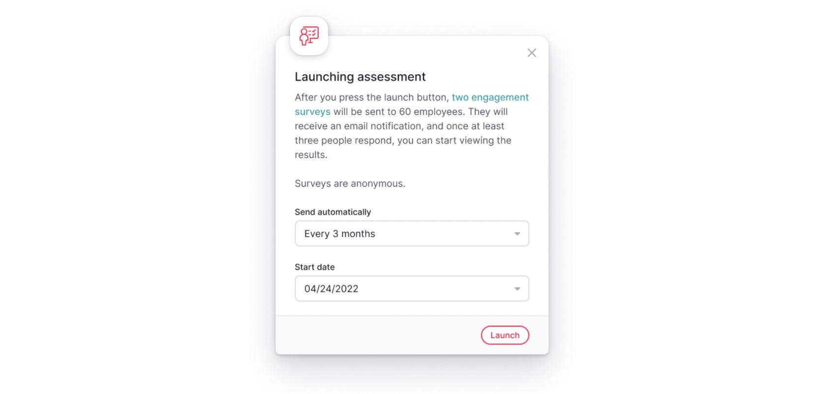 sending an engagement survey with factorial