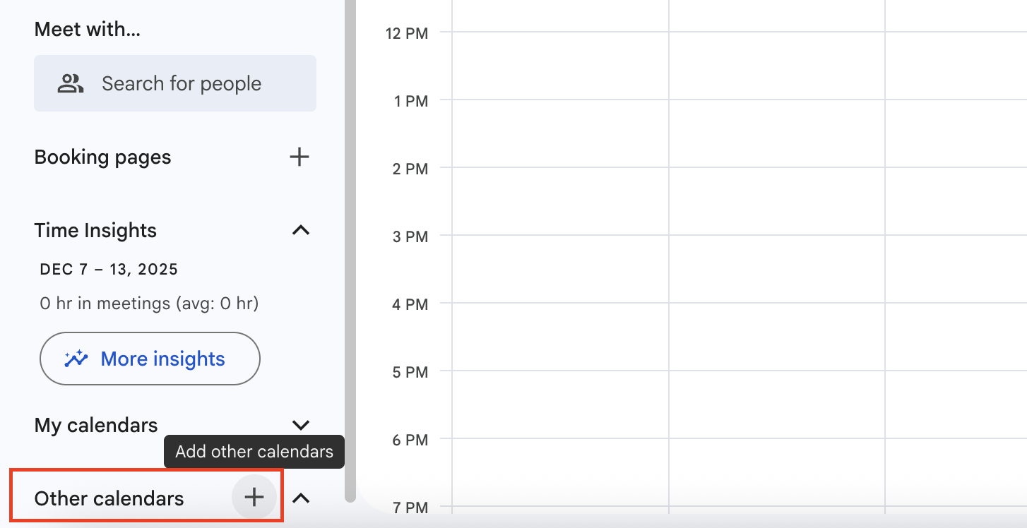 google calendar other calendars