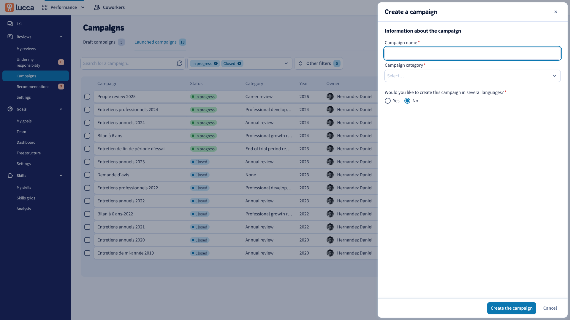 lucca performance workflow