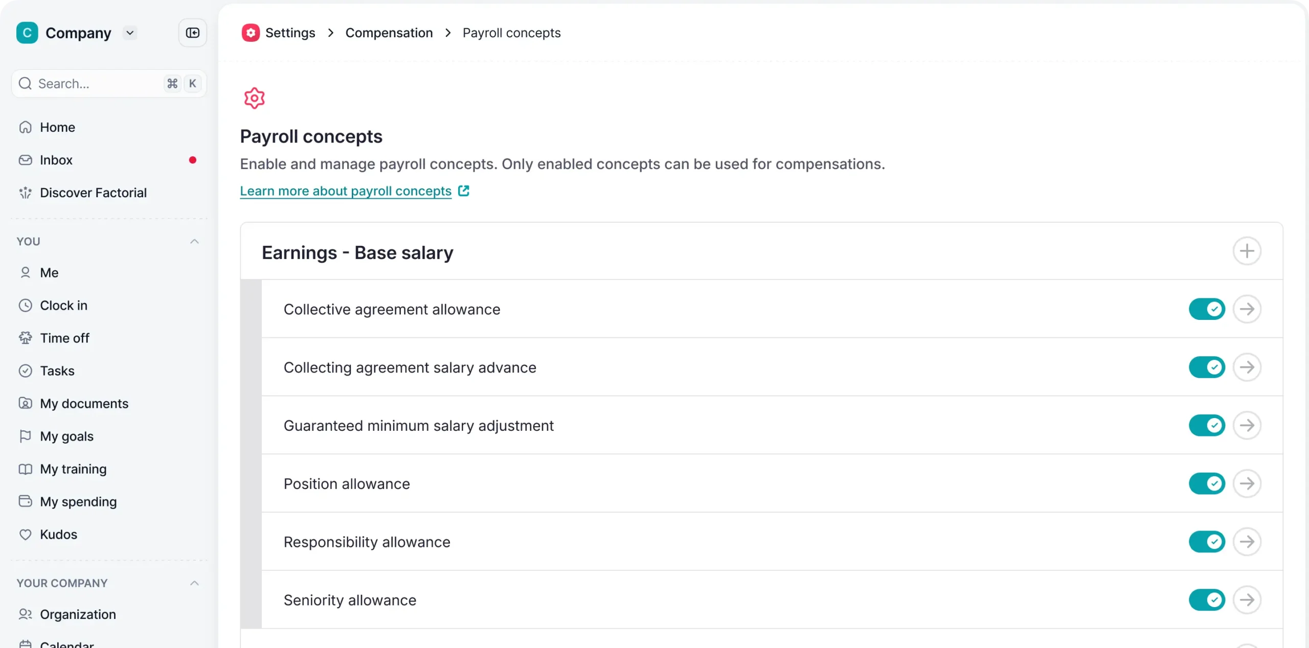 factorial hr software with payroll features