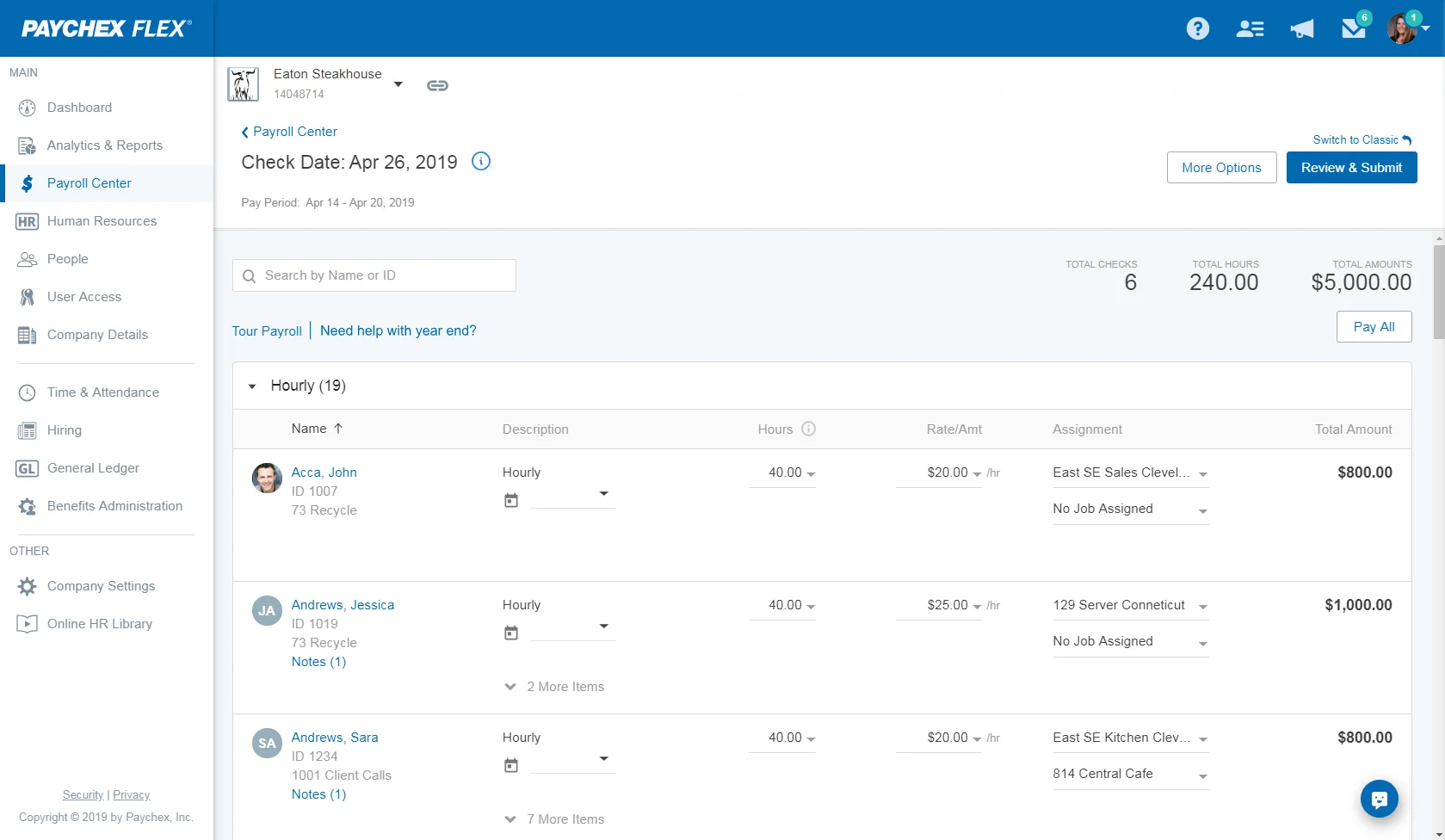 paychex dashboard